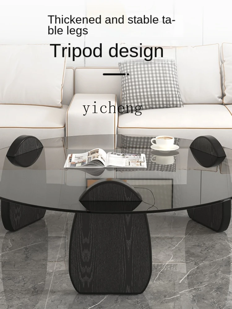 Yy Tempered Glass Coffee Table Living Room Home Light Luxury Modern Small Apartment Minimalist Tea Table