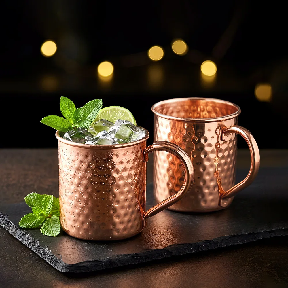 400ml 16.0oz Pure Plating Copper Moscow Mule Mug Durable Beer Mugs Coffee Mug Milk Cup Copper Plating Bar Cup Kitchen Supply