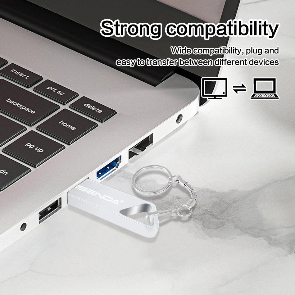 Nuevo WANSENDA llavero unidad Flash USB unidad lápiz impermeable 128GB 64GB 32GB 16GB 8GB 4GB memoria USB portátil 2,0 Pendrive