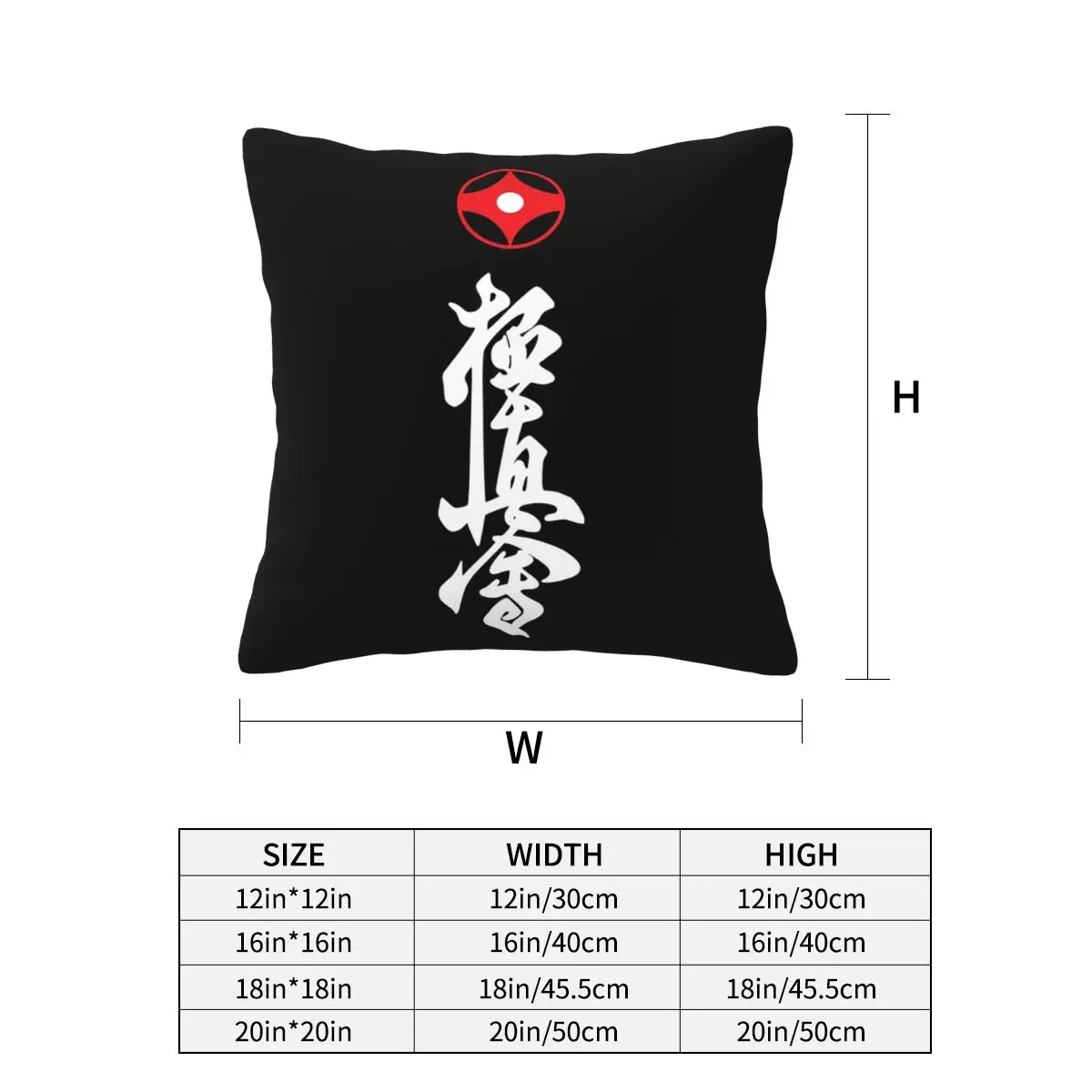Kyokushin Karate White Square Pillowcase Pillow Cover Cushion Zip Decorative Comfort Throw Pillow for Home Living Room