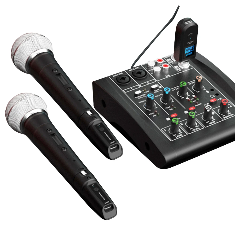 

Microphone Wireless System Rechargeable Signal Adapter Wireless Mic Adapter for Audio Mixer Dynamic Mic Electric Guitar Bass
