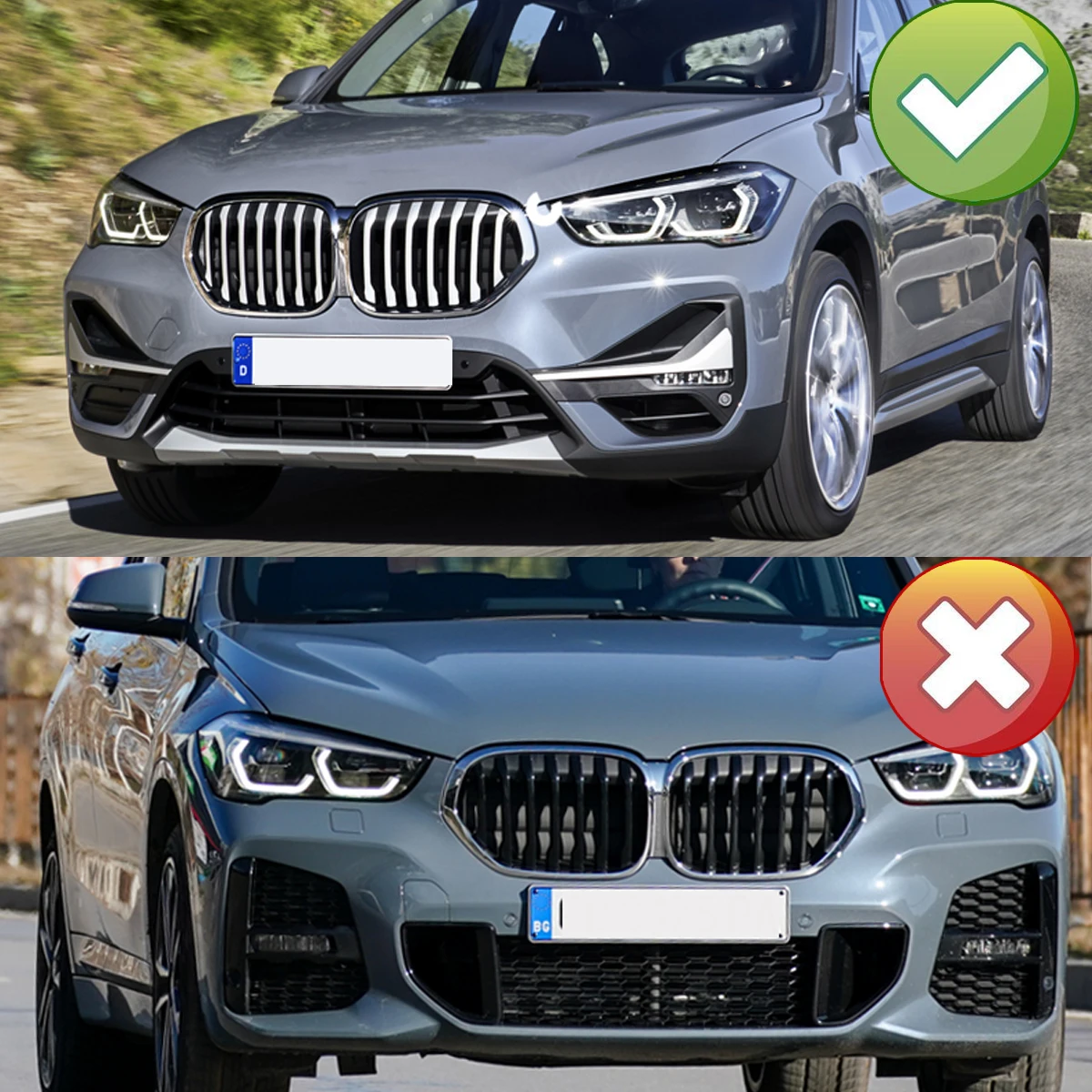 For BMW F48 F49 X1 AC Style Front Bumper Splitter Lip 2016 2017 2018 2019 2020 2021 Canard Lip Tunning Parts gloss black - view 4