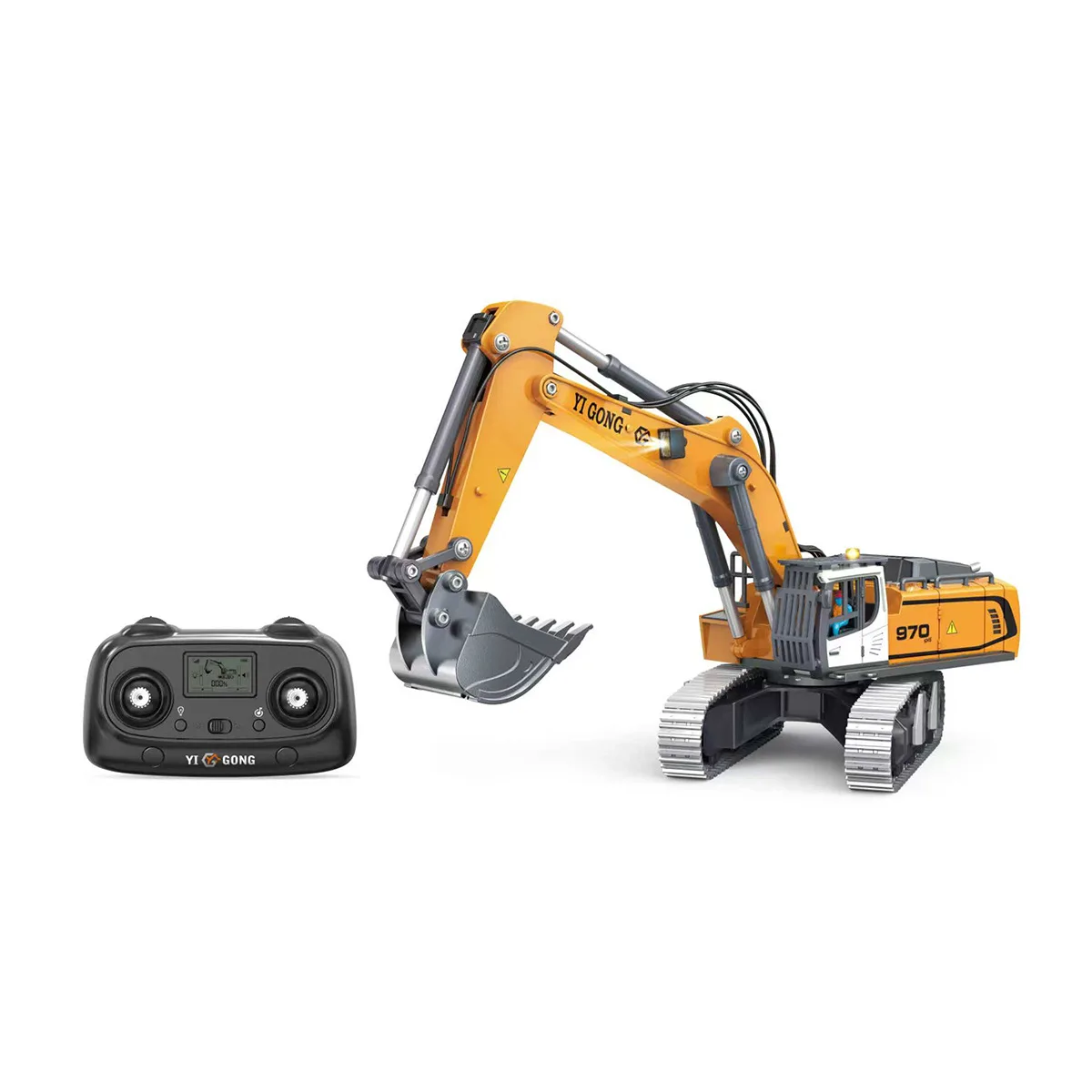 1:50 Desktop Remote Control Toy Car Screw Excavator Model Excavator Alloy Track Construction Vehicle Bulldozer Engineering Car - Image 4