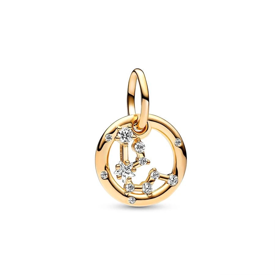 Gold Plated 12 Zodiac Signs Dangle Cancer Gemini Scorpio Charm Bead Fit Original Silver 925 Pandora Bracelet Women Jewelry Gift