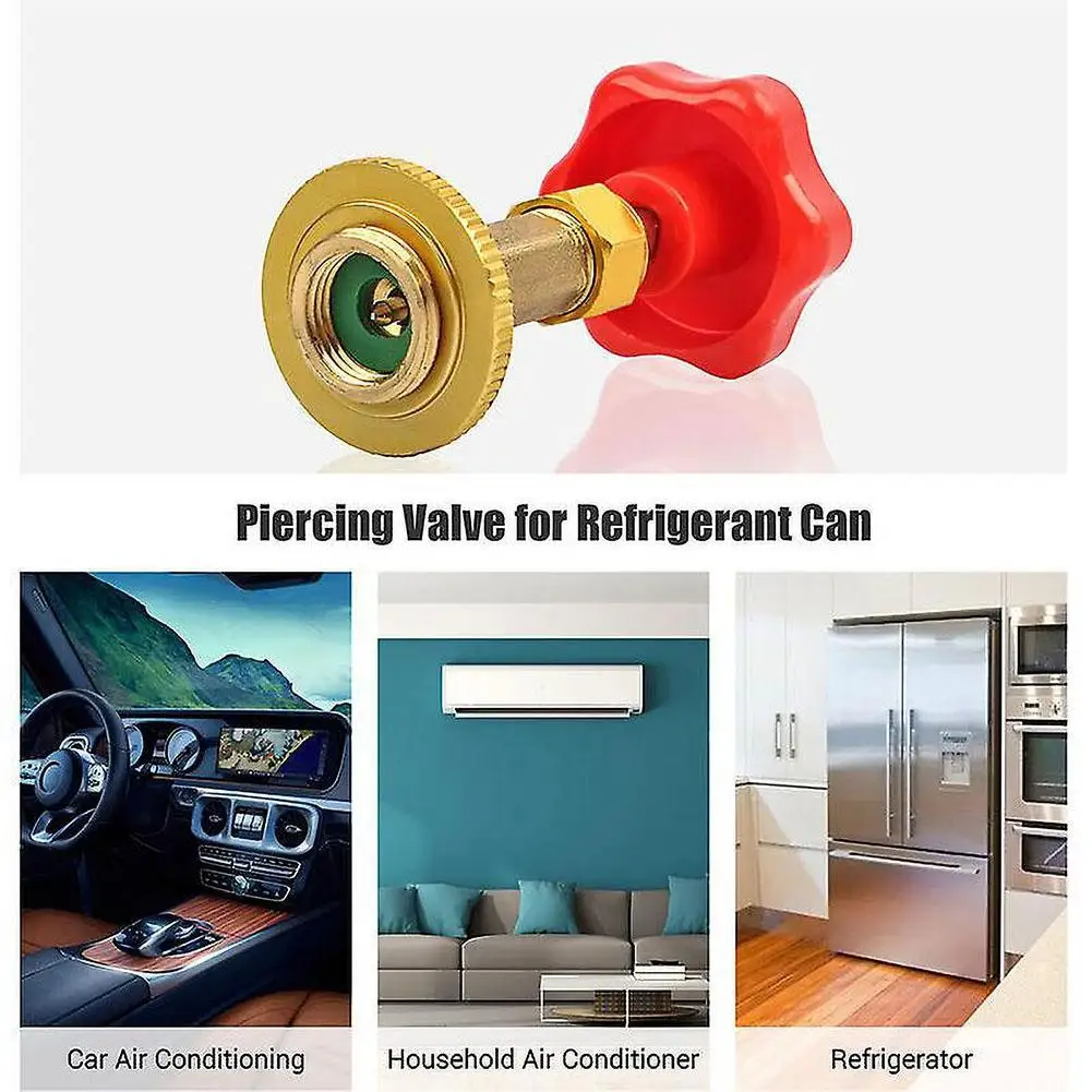 R134a Kit di ricarica per gas refrigerante Strumento di refrigerazione per ricarica gas per condizionatore d'aria per auto Kit tubo apriscatole R134a