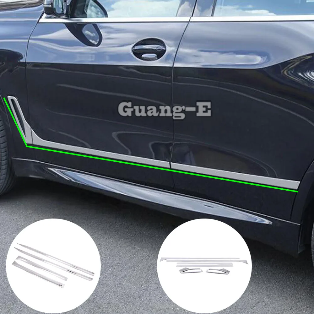 

Car Body ABS/Steel Side Door Body Trim Stick Strip Molding Frame Part Hood 4PCs For BMW X5 Xdrive G05 2019 2020 2021 2022 2023