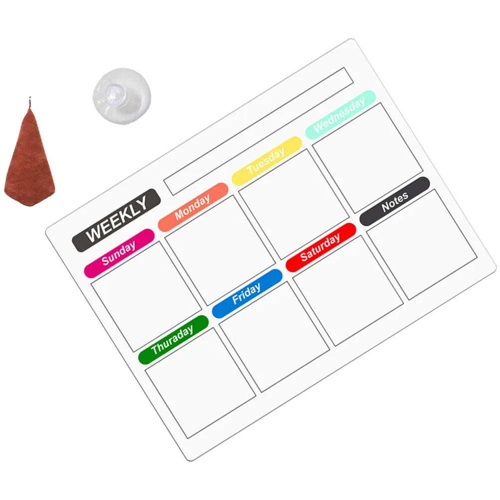 

Magnetic Dry Erase Board Weekly Planner for Fridge Locker Clear Plastic Wall Mountable Magnetic Board Schedule Organization