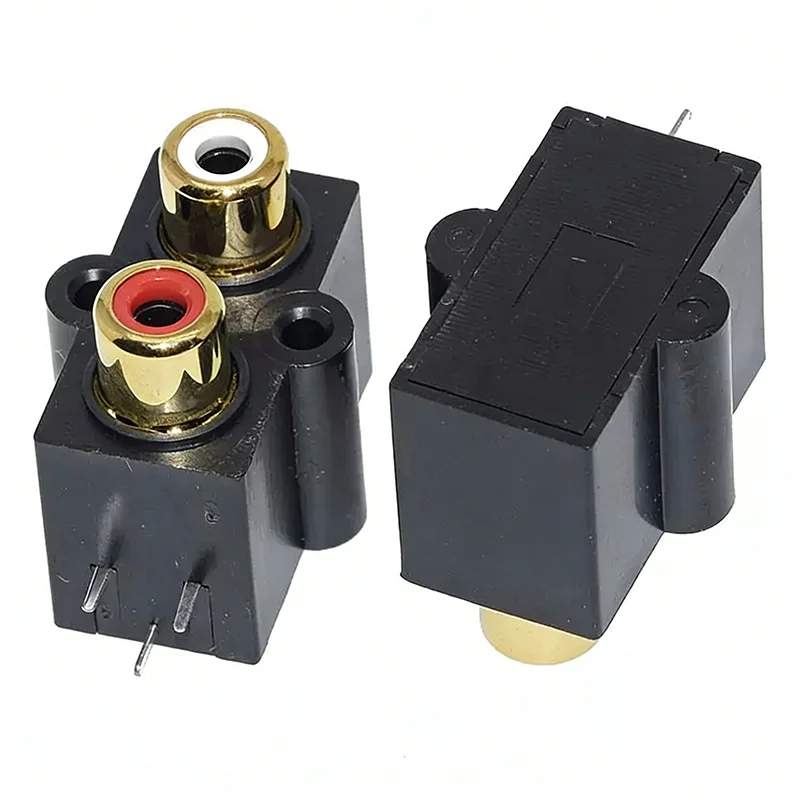 AV2 position sealed side-in audio Lotus single-core socket 2-hole 3-pin video RCA-222 audio-video connector
