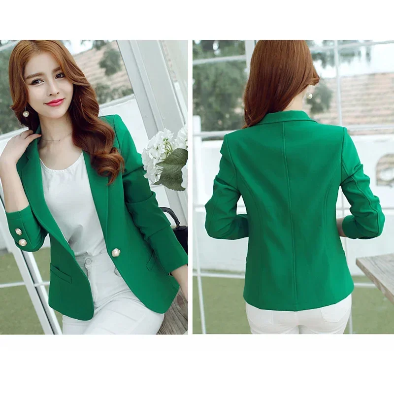 2024 Spring Autumn Women Suit Jackets Blazer Femme Office Tops Coats Blazers Green/Yellow Single Button Ladies Blazers Women