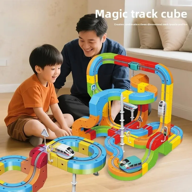 

2025 Hot Toys Magic Track Cube Girls Puzzle Playhouse Toy Gifts High Speed Rail