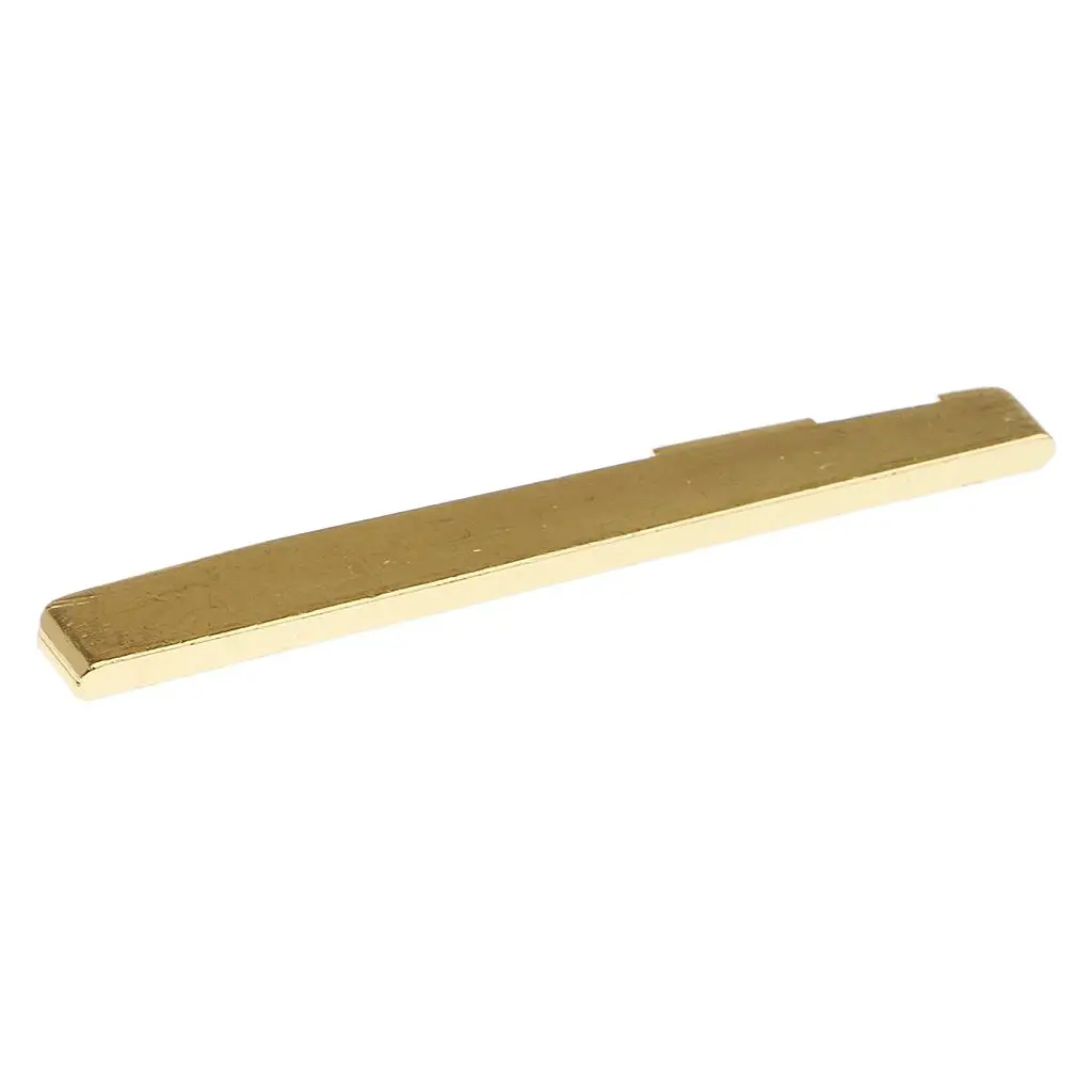 1x Brass Guitar Bridge Saddle Compensated Slotted for Acoustic Folk Guitar Accs