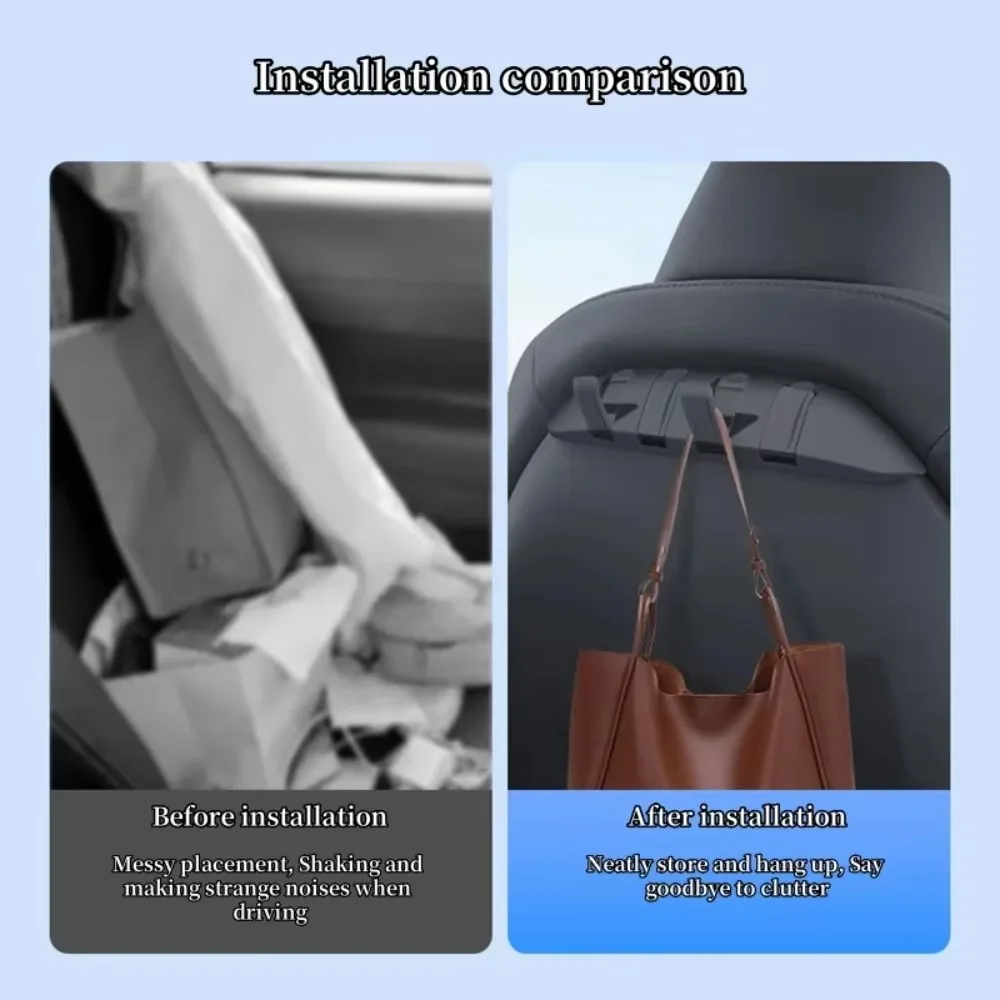 ABS Foldable Hidden Seat Back Headrest Storage Hook Rack For Tesla Model Y Juniper 2025 Front Seat Backrest Car Accessories