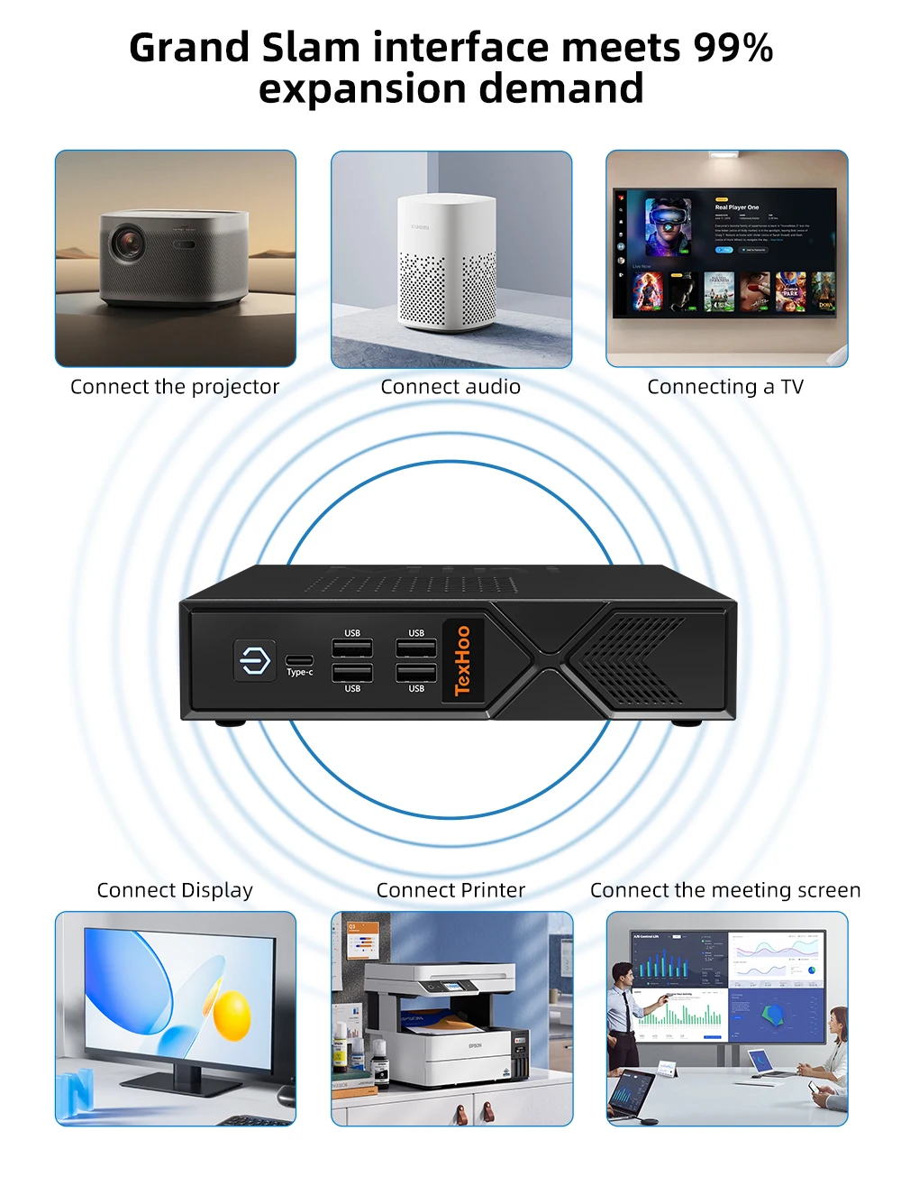 TexHoo Mini PC Computadora para Juegos Intel Core i5 13500H 12450H 11500B Процессор Windows 11 Pro DDR4 NVME WIFI6 HDMI VGA