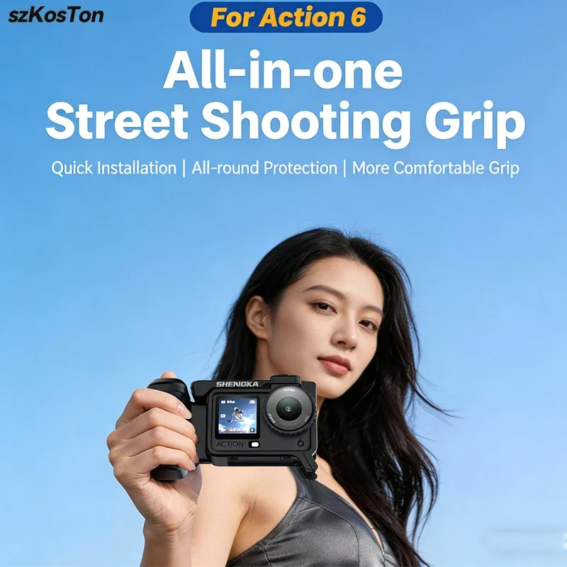 �y�Z�[�����zDJI Osmo Action 6�p�X�g���[�g�O���b�v�L�b�g �n���h�O���b�v�}�E���g �N�C�b�N�����[�X ���r�b�g�P�[�W �V���b�^�[�{�^���t�� �ی�t���[���A�N�Z�T���[