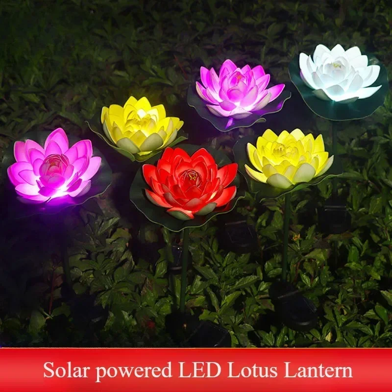 Luces solares decorativas para exteriores, luces solares para jardín, lámpara de césped con flores rosas para decoración de jardín y Patio