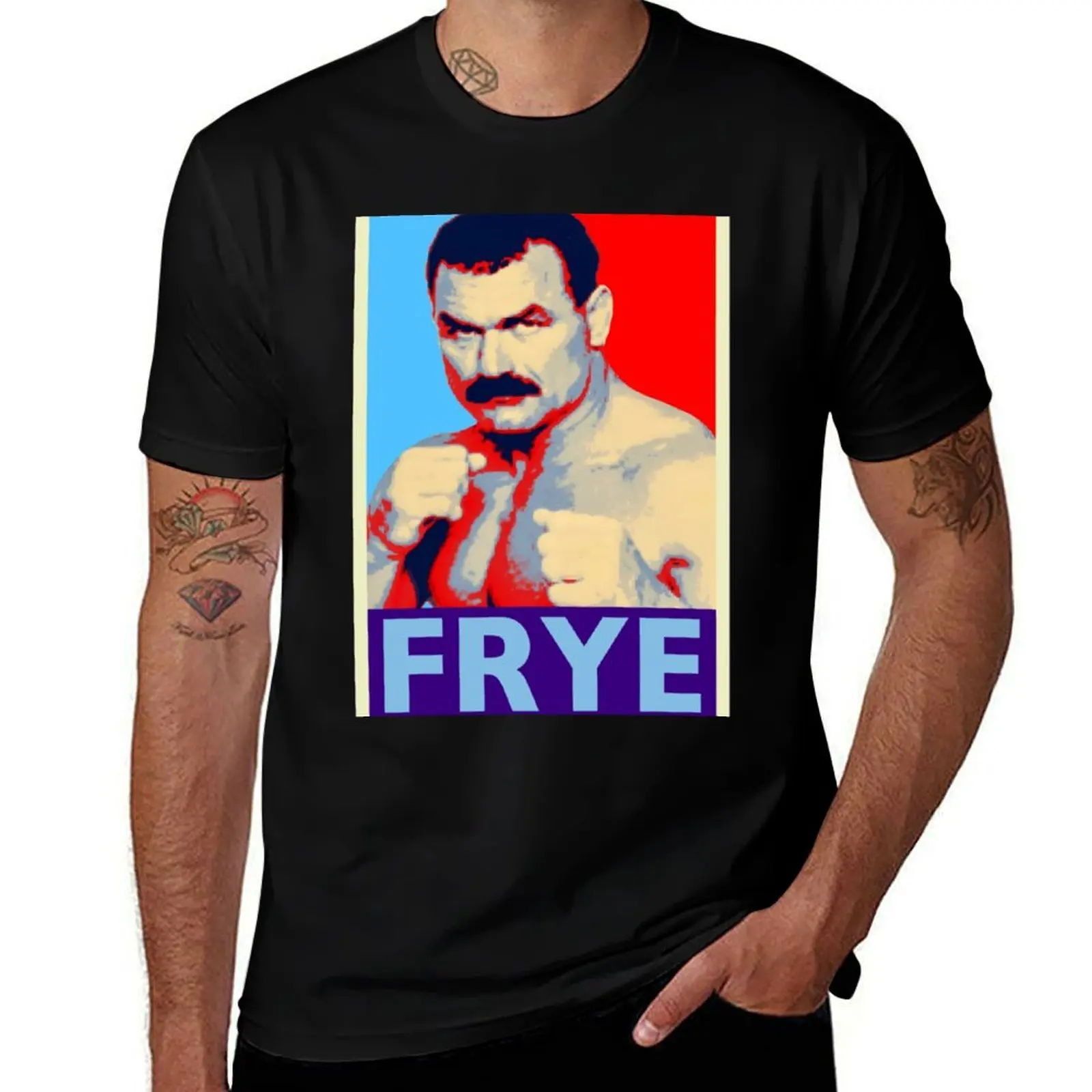 Don Frye MMA Legend Tribute Shepard Fairey Style T-Shirt Large Size Loose Casual Tee T-Shirt