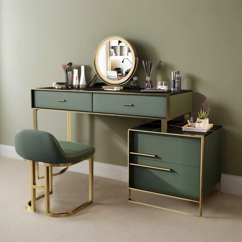 

Зеркальный Гладкий экономичный столик для макияжа, роскошный органайзер для ювелирных изделий, черный комод, розовый портативный туалет, современная мебель для отеля и дома