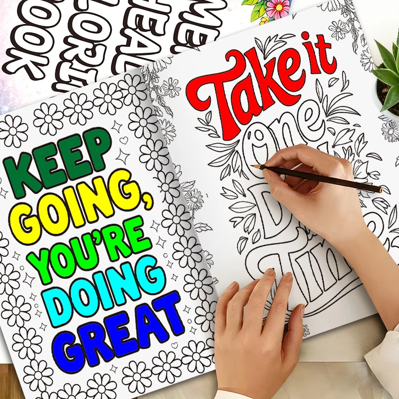 Mental Health Coloring Book for Adults, Floral Pattern Anti-Stress Coloring Pages, Anxiety Relief and Mindfulness Therapy