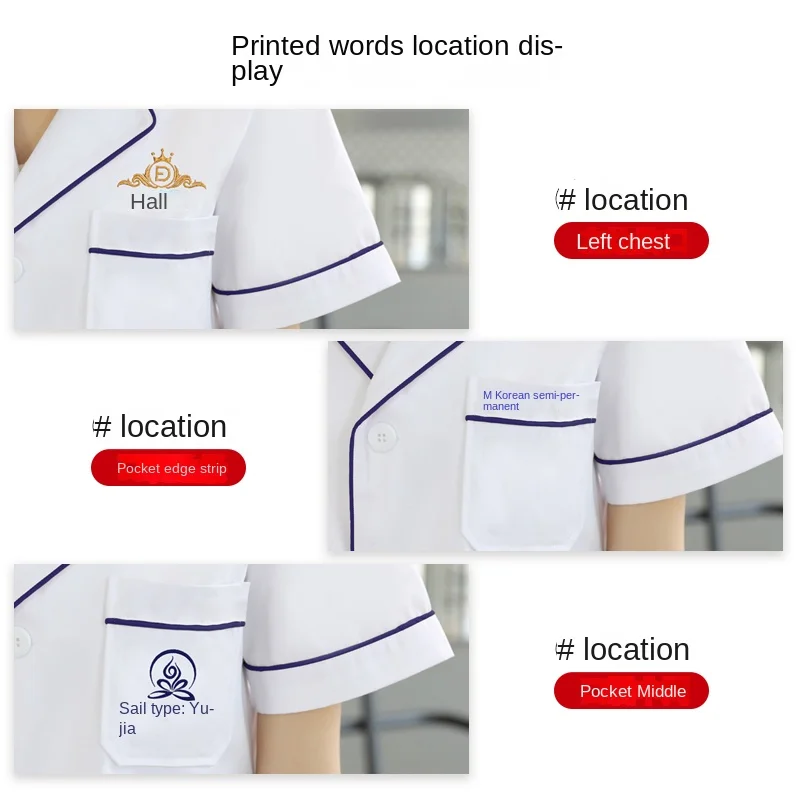 White coat short sleeve summer women's doctor clothing medium sleeve long sleeve tattoo beauty salon skin management work clothe