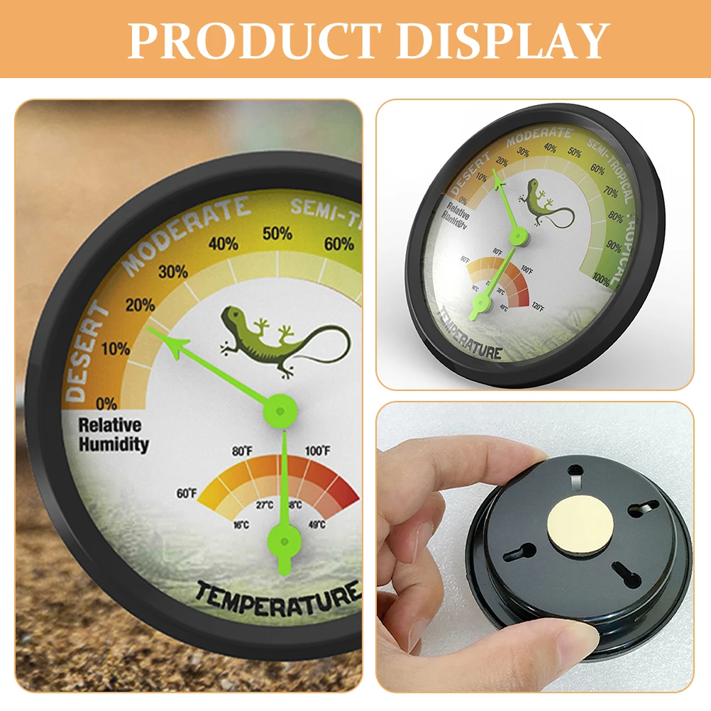 

High Precision Reptile Thermometer Hygrometer Mini Mechanical Temperature Humidity Meter Vivarium Brooder Pet Box Indoor Space
