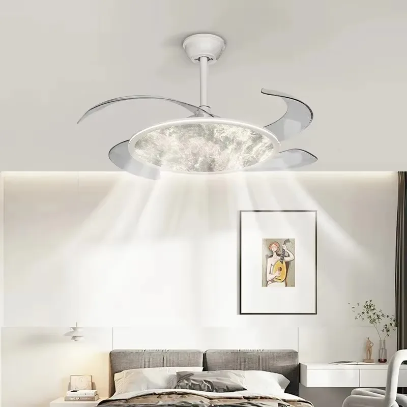 Cloud Mist Fan Ceiling Light Minimalist Design Bedroom Full Spectrum Eye Smart Home Dining Room Lamp