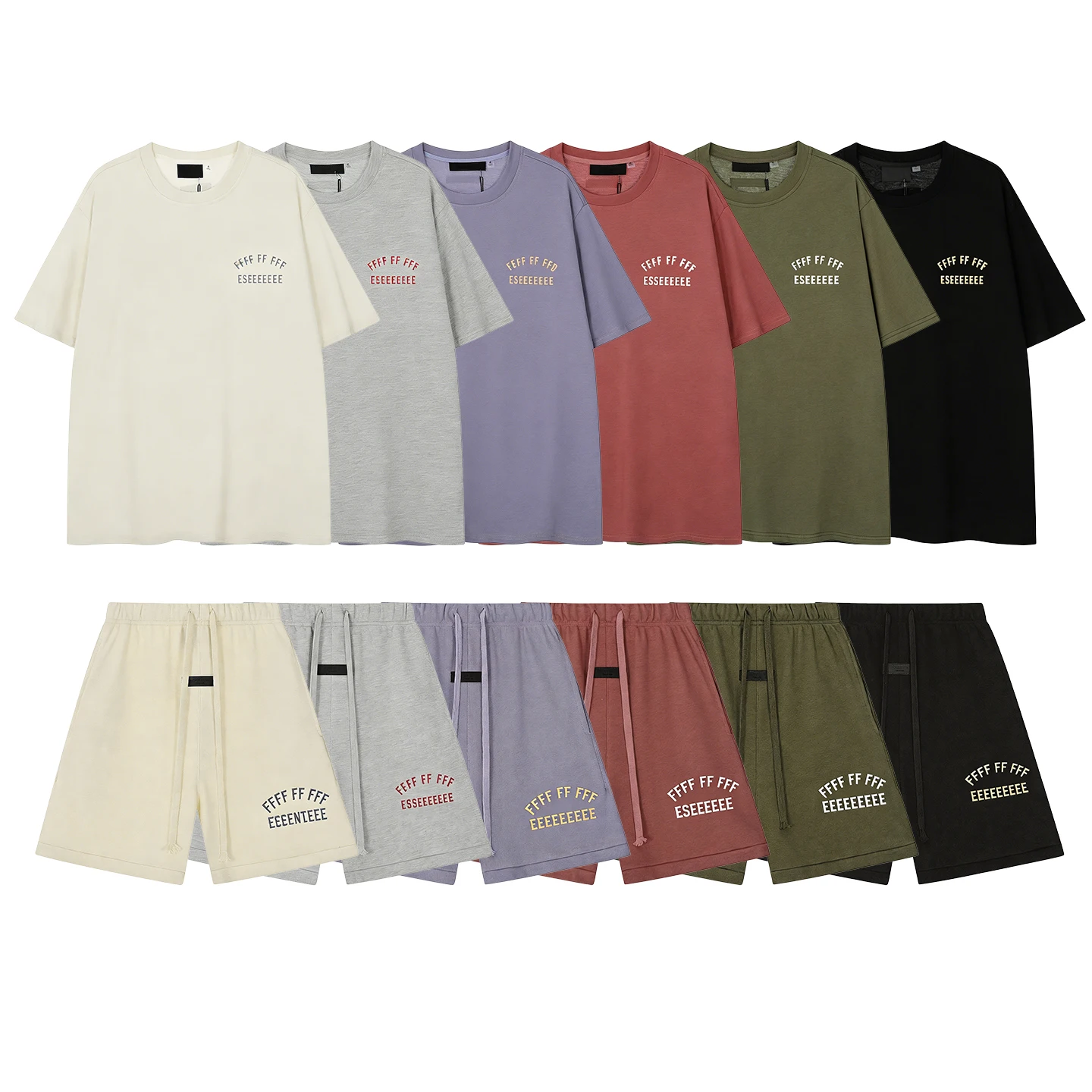 Nueva Serie de Verano, Conjunto de 2 Piezas, Diseño de Lujo, Pantalones Cortos con Estampado de Letras para Parejas, Top de Doble Línea, Conjunto de Pantalones Cortos Extra Grandes para Hombre
