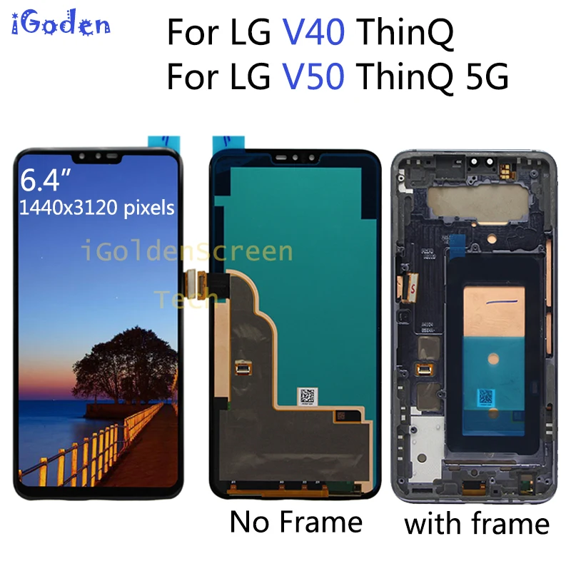 

Top 6.4" Original AMOLED With Frame For LG V50 ThinQ 5G LCD Display Touch Screen Digitizer For LG V40 ThinQ LCD Screen