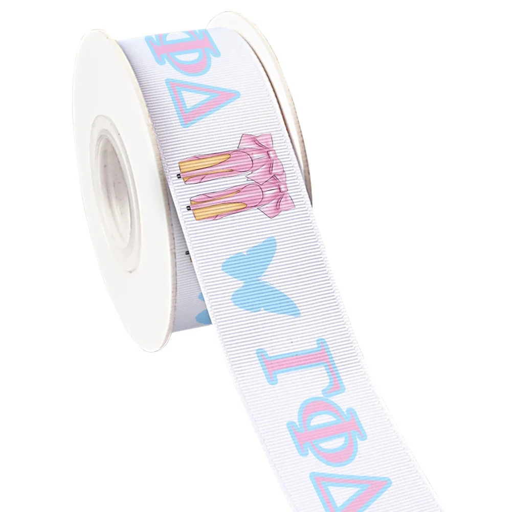 Gamma Phi Delta Sorority Pink Blue Grosgrain Ribbon Satin Ribbon For Hair Bow Handmade Supplies Crafts 10yards
