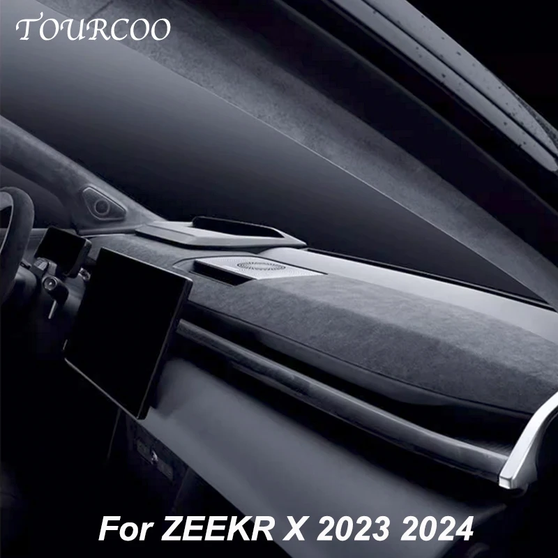 

For ZEEKR X 2023 2024 Center Console Dashboard Panel Suede Protective Sticker Alcantara Interior Accessories