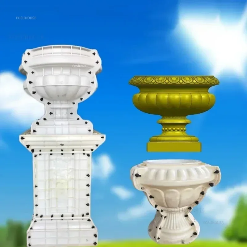 

Roman Column Concrete Bonsai Mold Thickened ABS Plastic Flowerpot Mold Cement Mold for Garden Balcony Fence Square Column Pier
