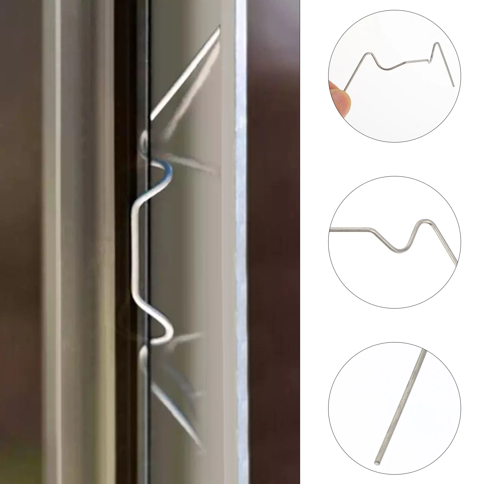 

50pcs Stainless Steel Nails Greenhouse Glass Fixing Clip Spring Wire Glazing Clip W Type Garden House Installation Tool
