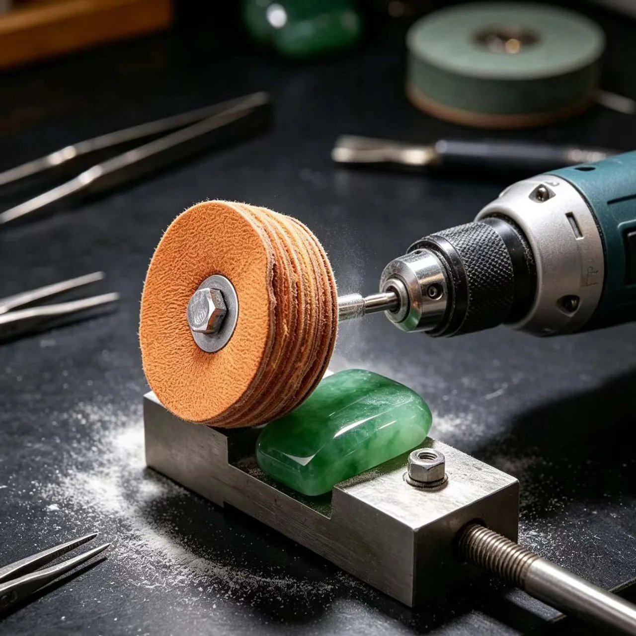 Leather Polishing Wheel Set 50mm 80mm Thickened 7-layer Leather Polishing Wheel For Jade Jewelry 6mm Shank