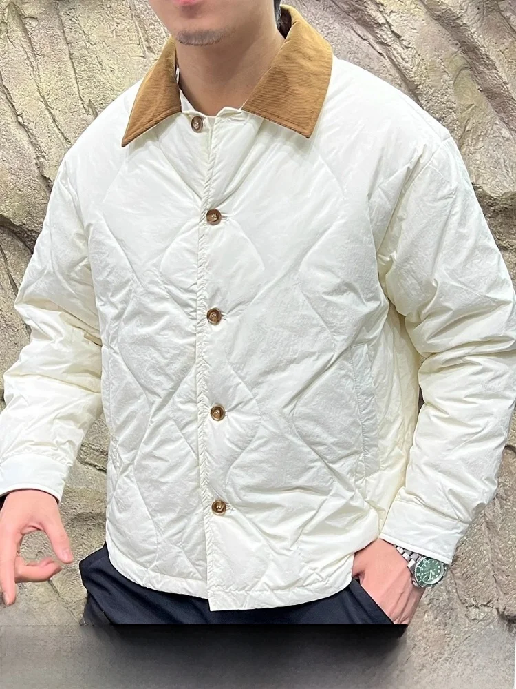 

Изысканный 90-дюймовый пуховик Jaet, мужской и женский теплый воротник, осенне-зимний тонкий повседневный длинный све, нейлоновая ткань