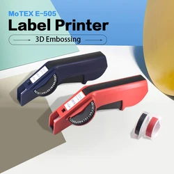 Original Motex E-5500 E-505 embossing label maker with 2Rolls Refill Tape 6/9/12mm E-5500A E-5500B DIY Manual Portable Printer