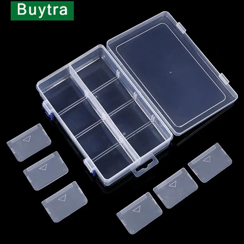 1pc Multifunctional Tool Case Large 8 Grids Plastic Storage Box Screw Electronic Component Transparent Organizer 20*13.5*4.5cm