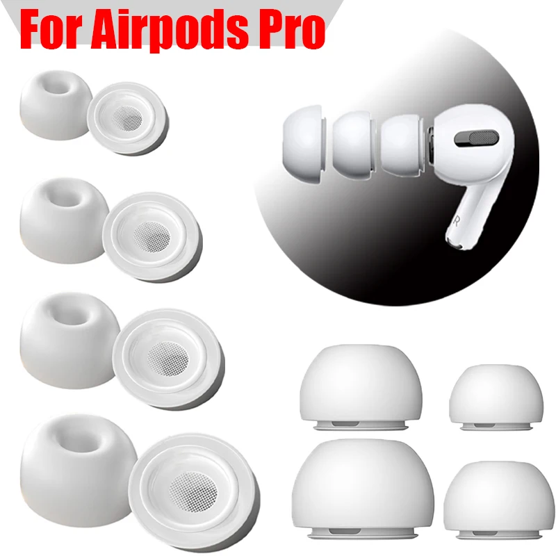 2 pares de cubiertas de punta de silicona para auriculares de repuesto, tamaño 2 en 1, cubiertas de puntas de auricular de silicona para AirPod Pro