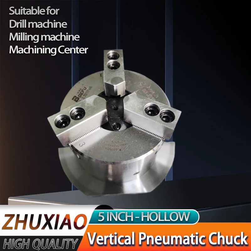 

Hollow vertical Pneumatic chuck 3 Jaw for CNC machining lathe drill press mill 5 inch air chuck High precision