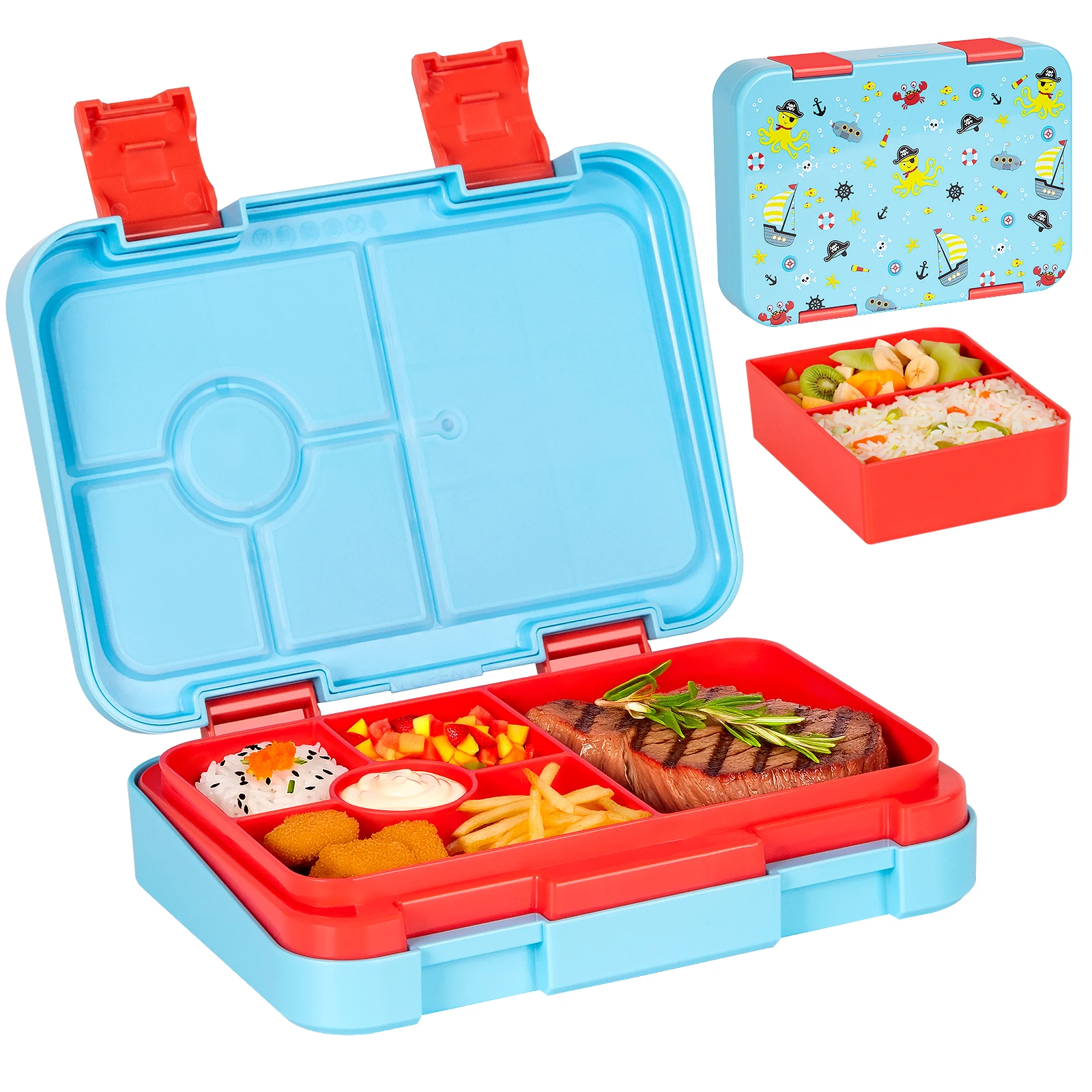 Entzückende Kinder-Lunchbox für Studenten, mikrowellengeeignet, Reise-Bento-Box, Halloween-Behälter, tragbar, auslaufsicher, Obstsalat, Bento-Box