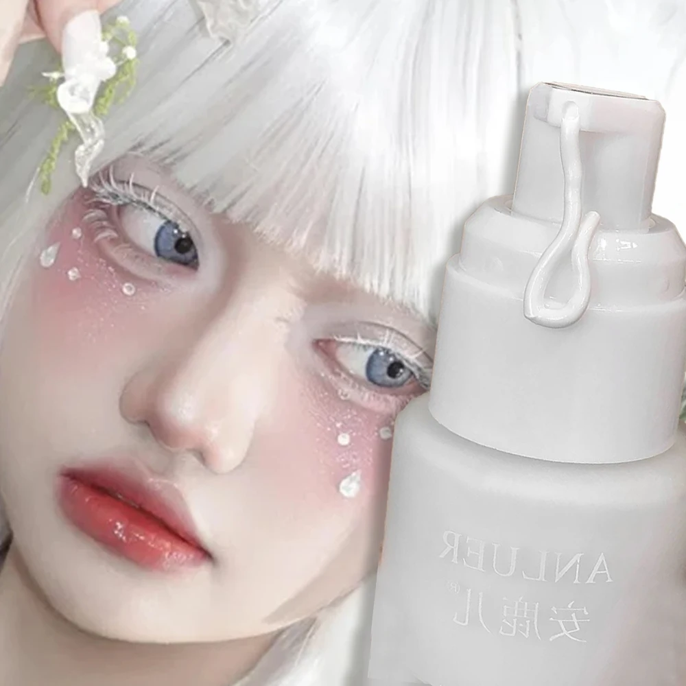 White Liquid Foundation Full Coverage Long Wear Waterproof Matte Brightening Hydrating Makeup Base For Cosplay Halloween 30ml