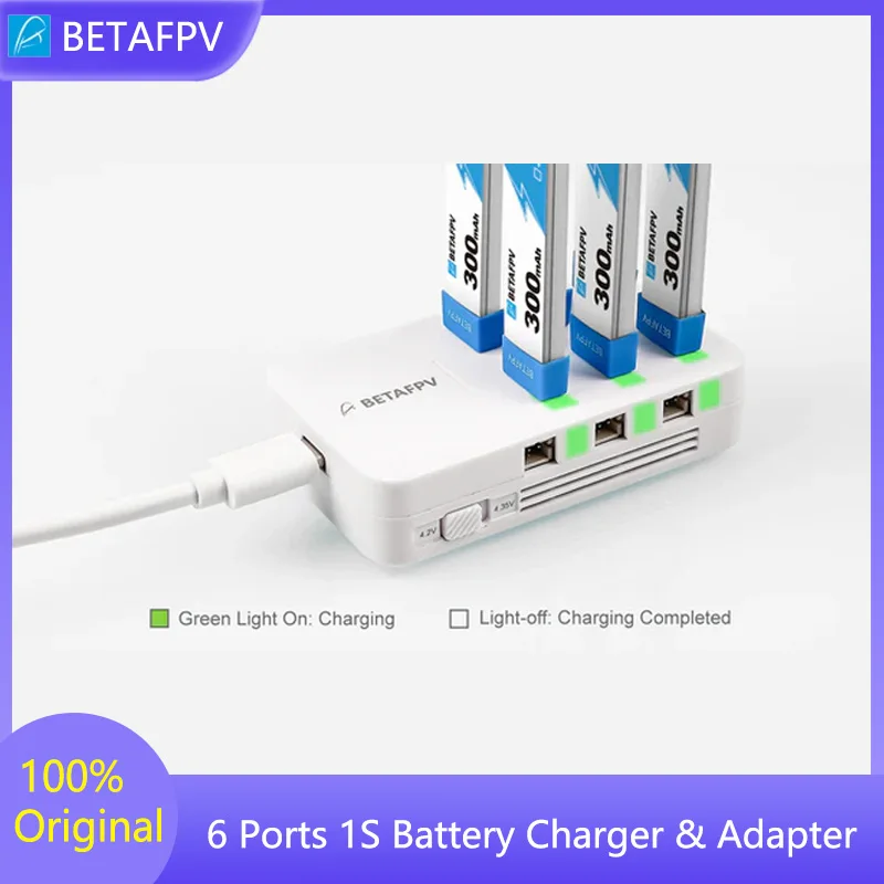 

BETAFPV 6 Ports 1S Battery Charger & Adapter and BT2.0 Battery Charger and Voltage Tester V2
