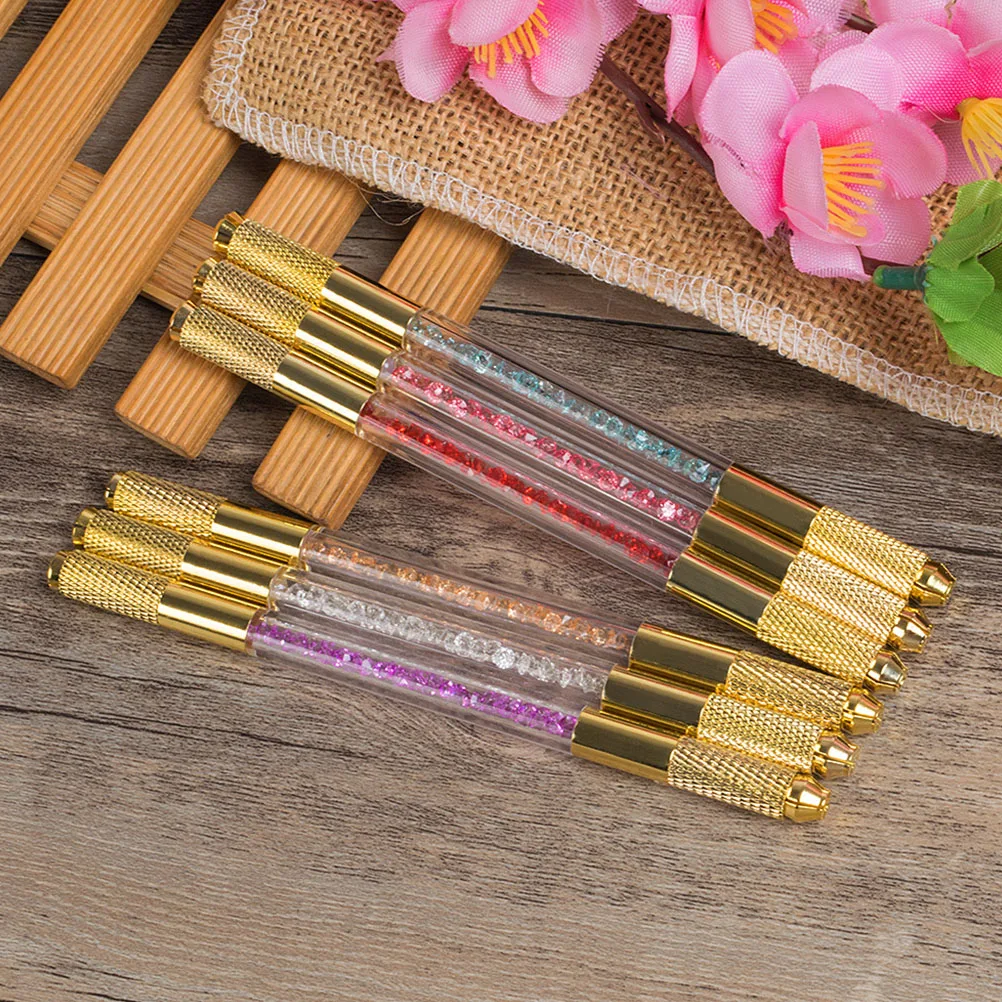 

Dual Head Microblading Pen Aluminum Embroidery Tool Double Needle Holder For Eyebrow Makeup Tattooing Accessories