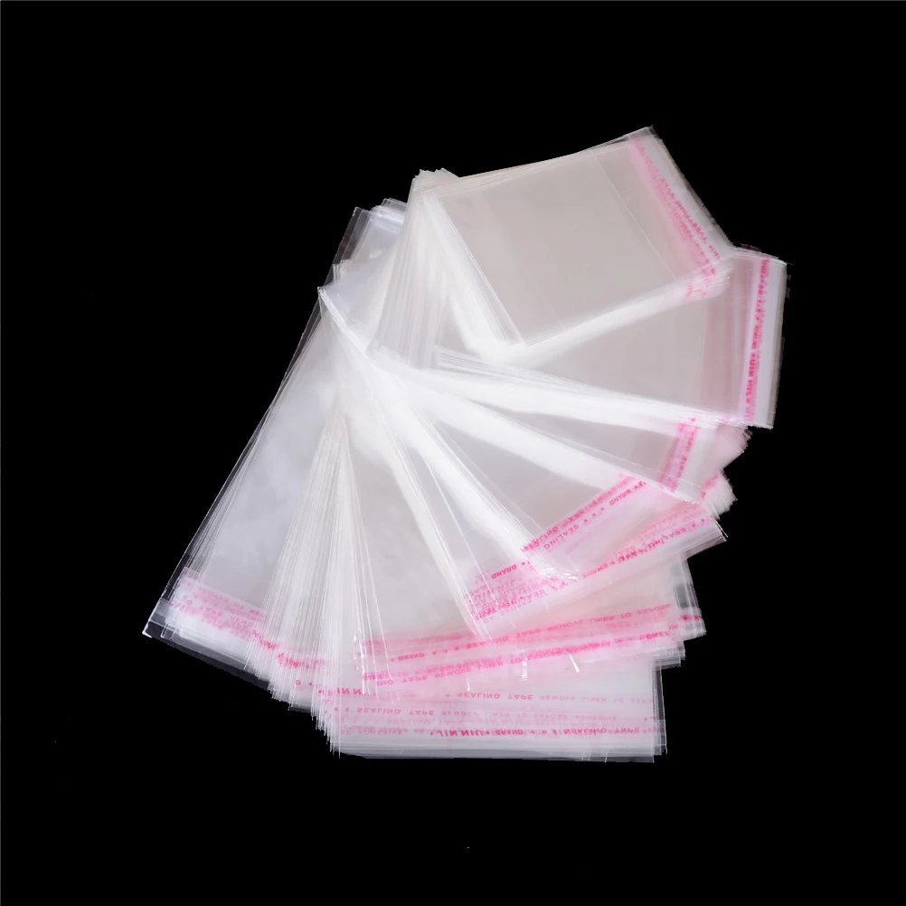 100Pcs Clear Self Adhesive Jewelry Bags, Self Seal Small Gift Pouches for Earrings Necklace Bracelet Rings, Individual Jewelry