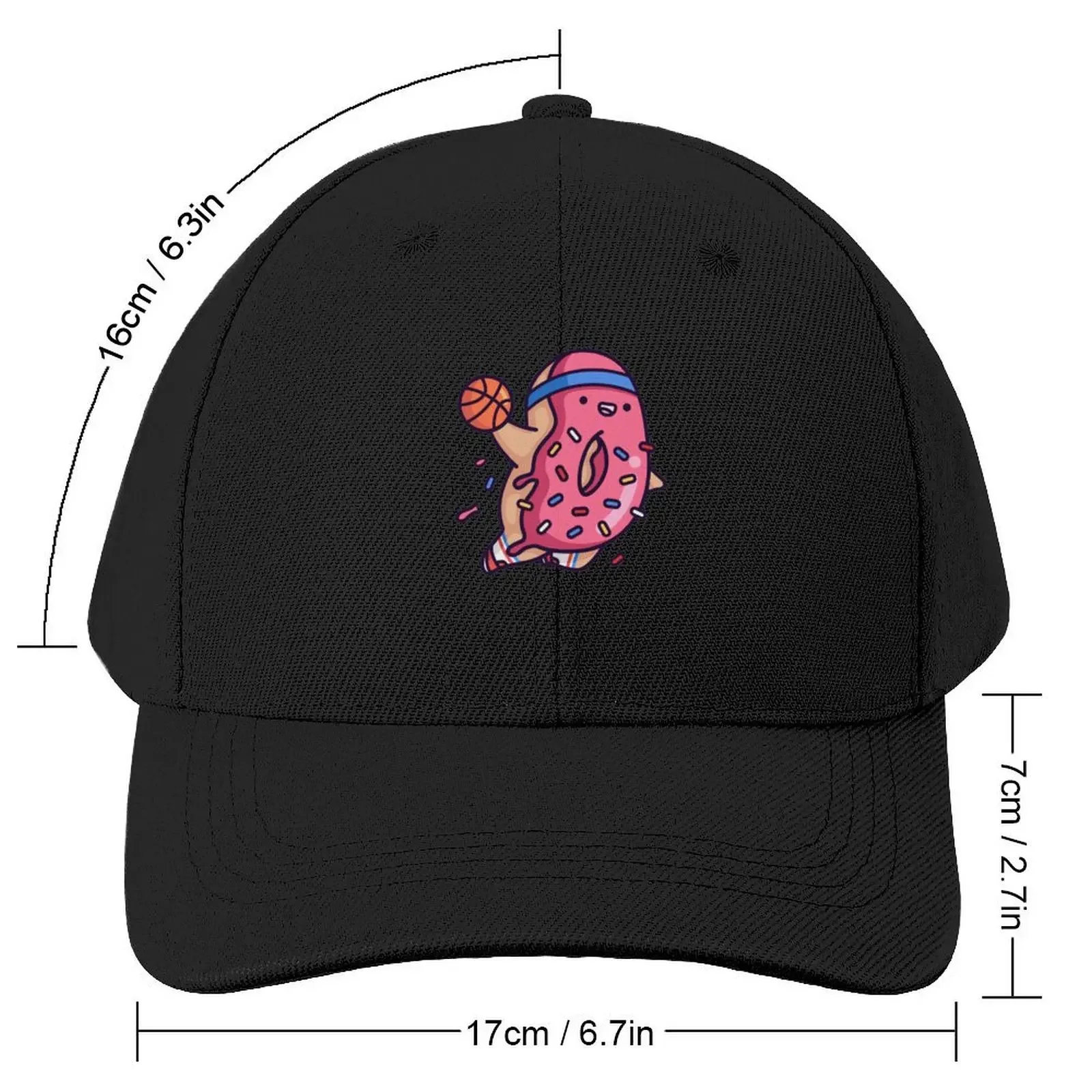 Pink Dunkin Donut with sprinkles Baseball Cap fishing hat Fishing cap birthday Golf Wear Men Women's