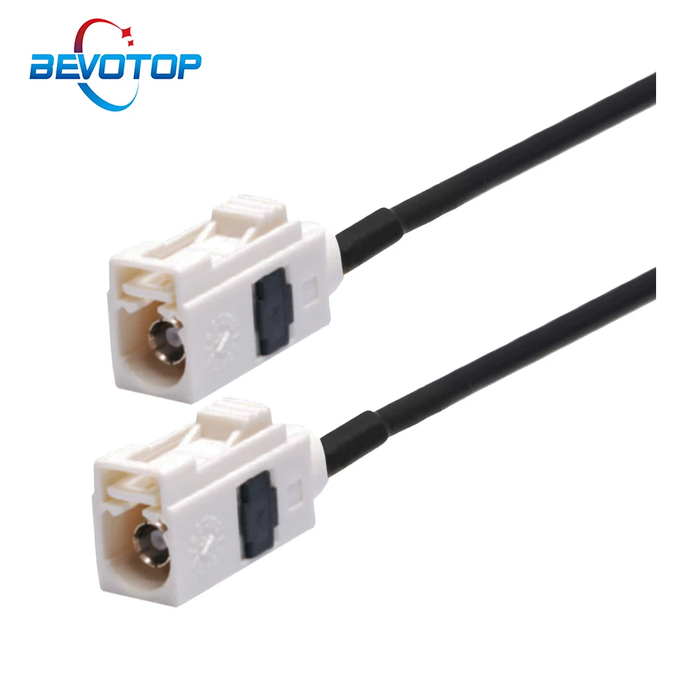 1PCS White Fakra B Jack to Jack Female to Female RG174 Extension Cable GPS Radio Antenna Adapter RF Coaxial Pigtail Cord