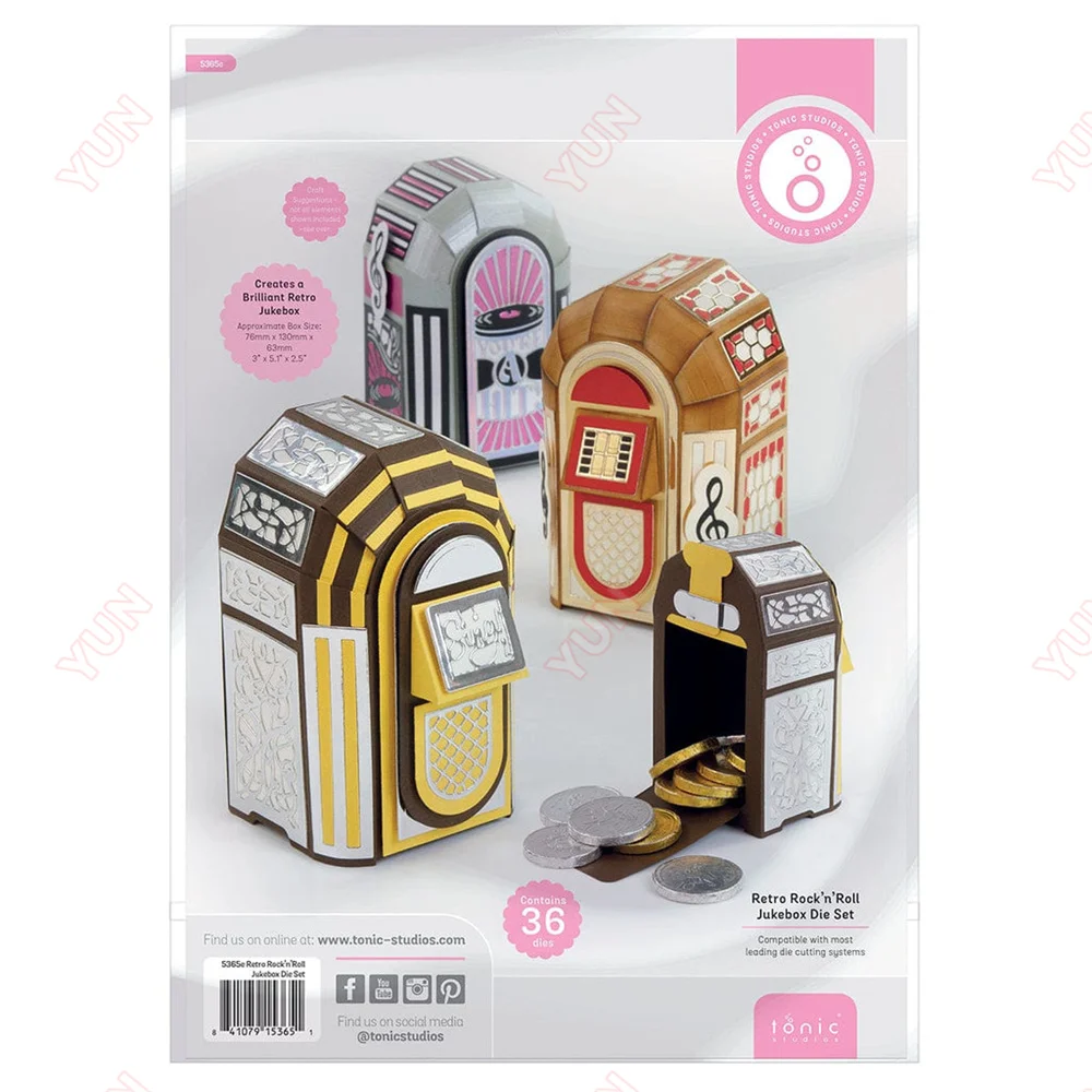 

Retro Rockn Roll Jukebox Metal Cutting Dies Decoration Scrapbook DIY Handmade Greeting Cards Ake Card Album Holiday Knife 2023