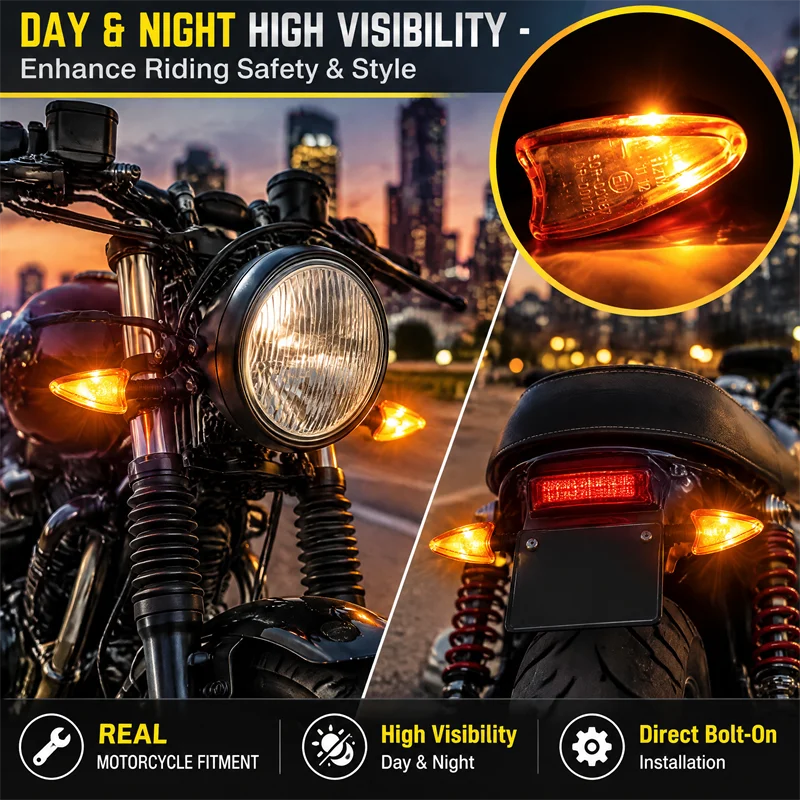 Motorcycle Turn Signal Light 12V 10mm Halogen Turn Signal Motorcycle Blinker Lamp For Honda For YAMAHA Scooter Cafe Racer image 6