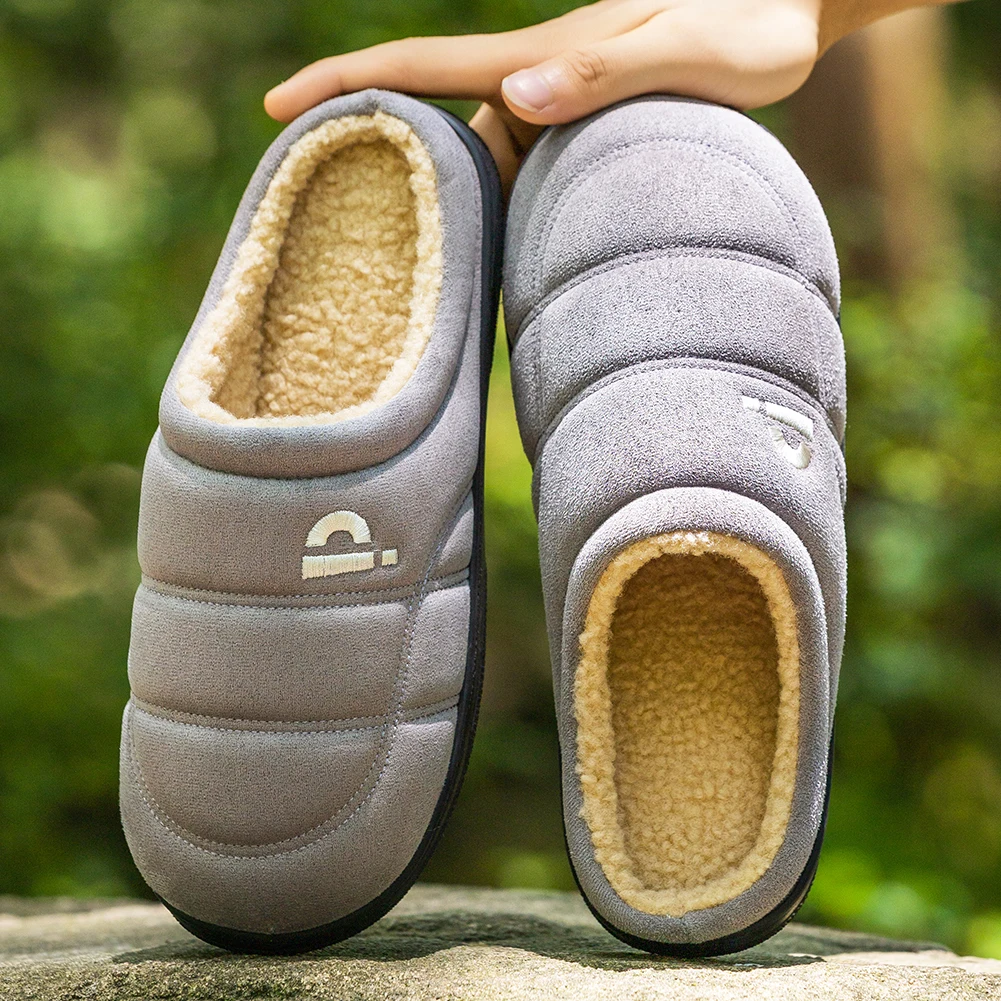 

Men's Slippers Soft Warm TPR Non Slip Sole Comfortable Indoor and Outdoor Shoes High quality Winter Durable Garden