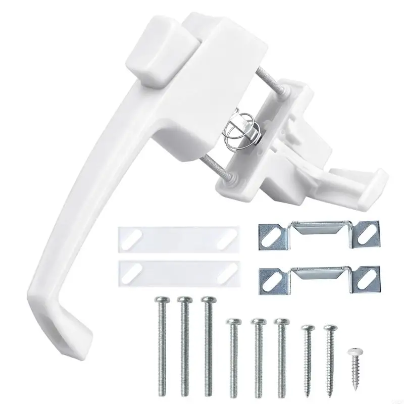 G92C Screen and Storms Door Handle Set with Night Lock, 1-3/4 Inch Hole Spacing, Fit 3/4 to 1-1/4 Inch or Metal Door
