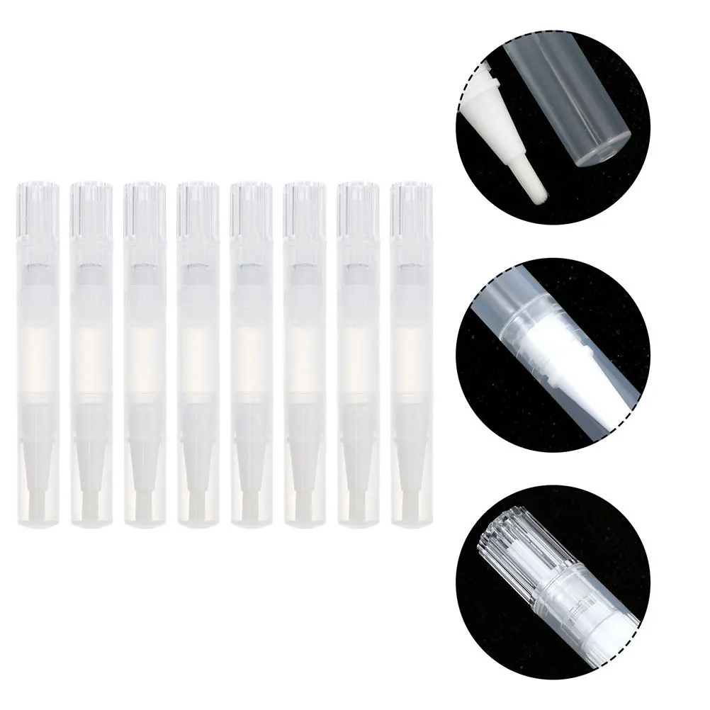 Bolígrafo vacío para aceite de uñas, bolígrafos para manicura, pincel portátil para aceite de cutícula, aplicador de Arte de uñas, suministro de manicura, tubo de brillo de labios vacío, 8 Uds.