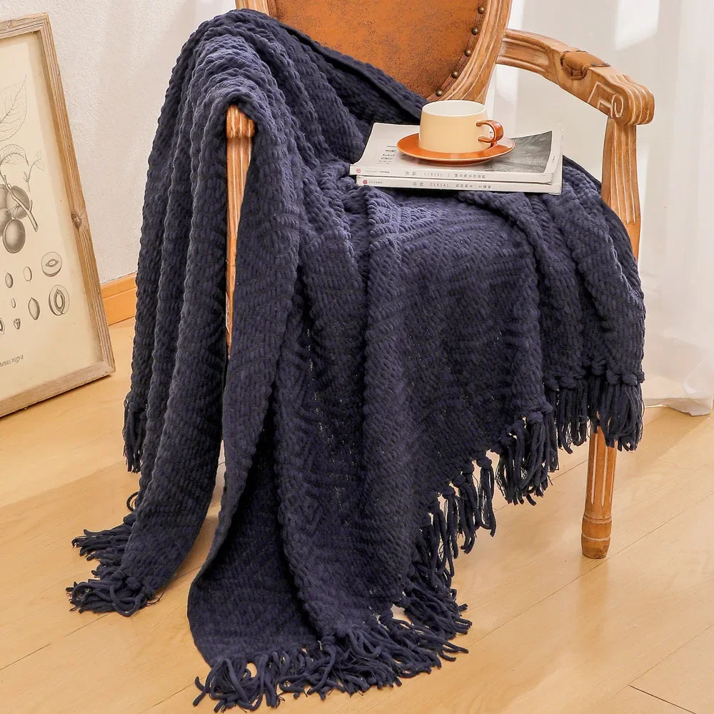 

Sofa cover blanket, bed towel, chenille blanket, woven, air-conditioned shawl, summer cool nap blanket